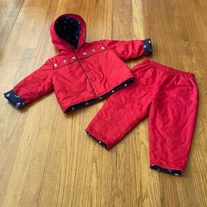 Jacadi Paris Baby Winter Matching Set with Holiday Embroidered